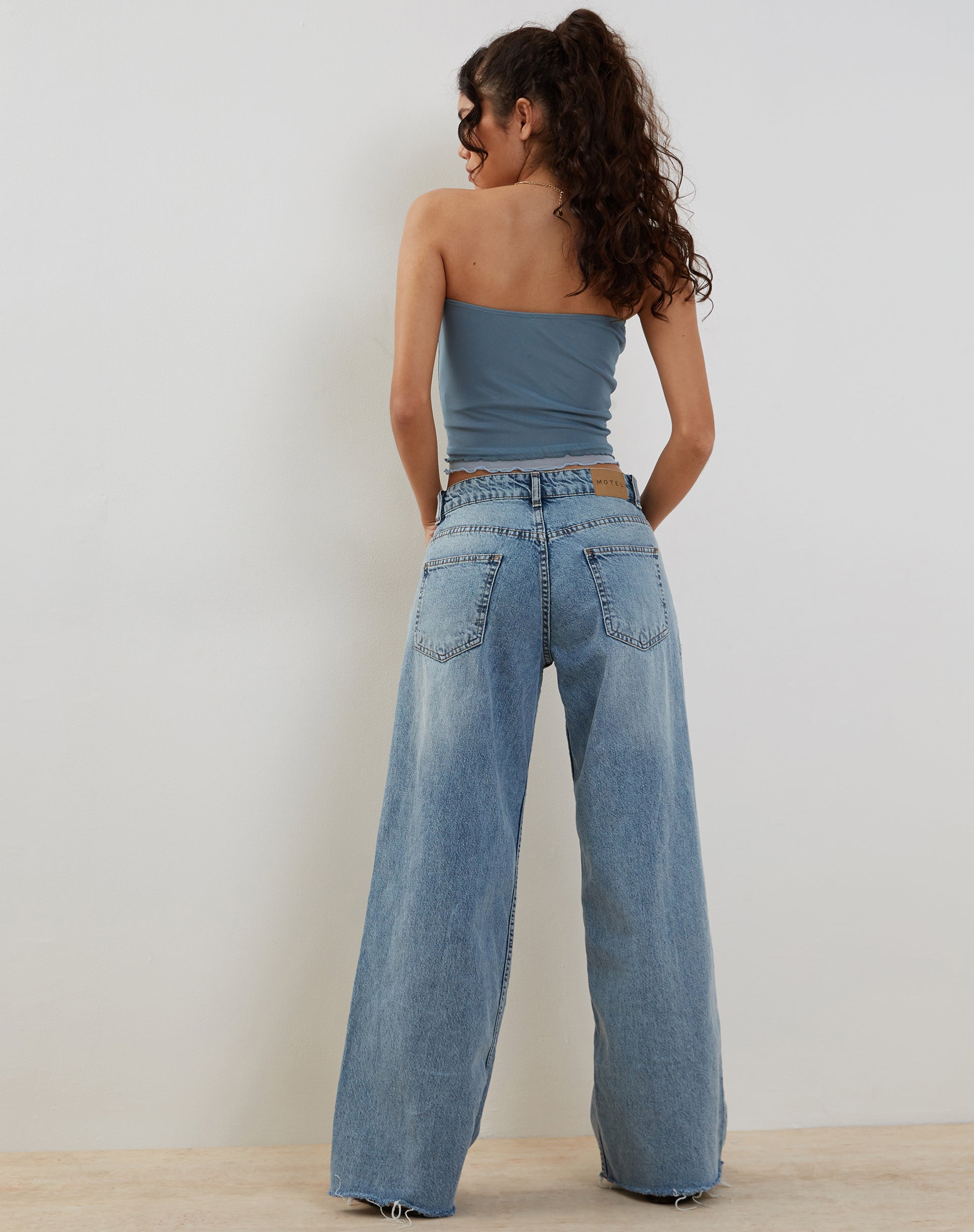 Afbeelding van Seka Bandeau Top in Mesh Tonal Blue