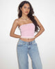 Seka Bandeau Mesh Top in Tonaal Roze