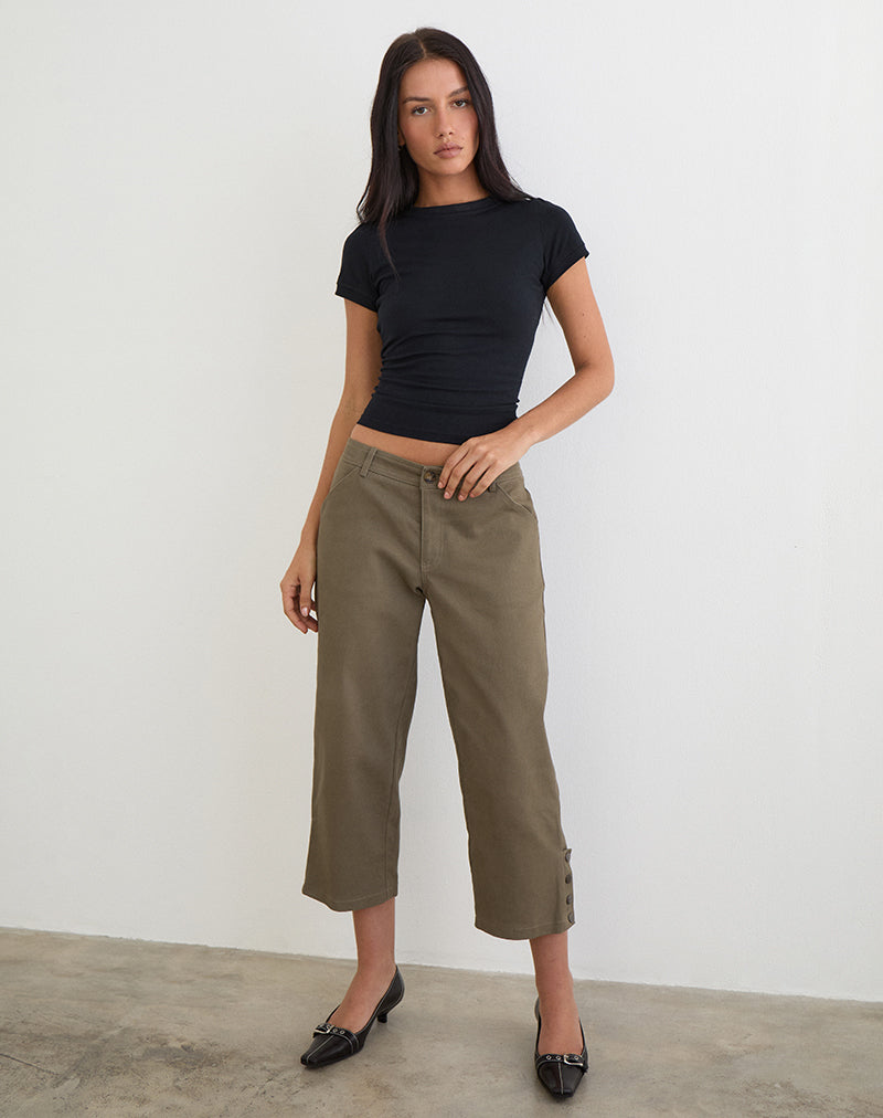 Afbeelding van Selesa Capri-broek in twill kaki
