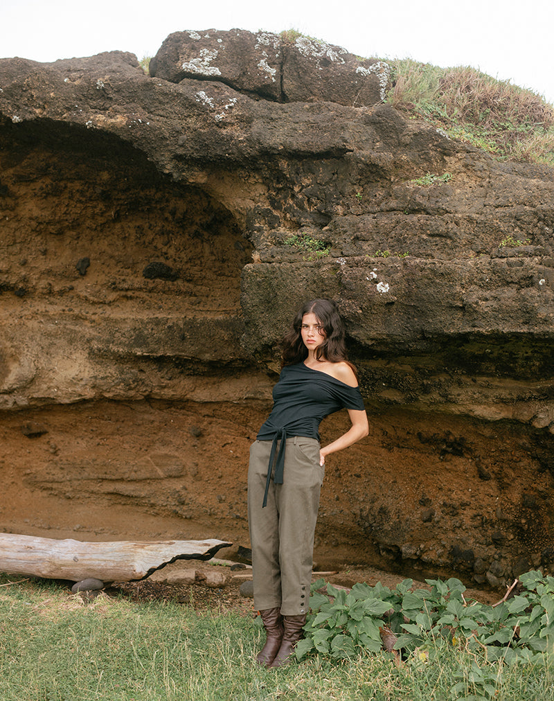 Afbeelding van Selesa Capri-broek in twill kaki
