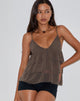 Afbeelding van Selvina Frill Cami Top in Olijf