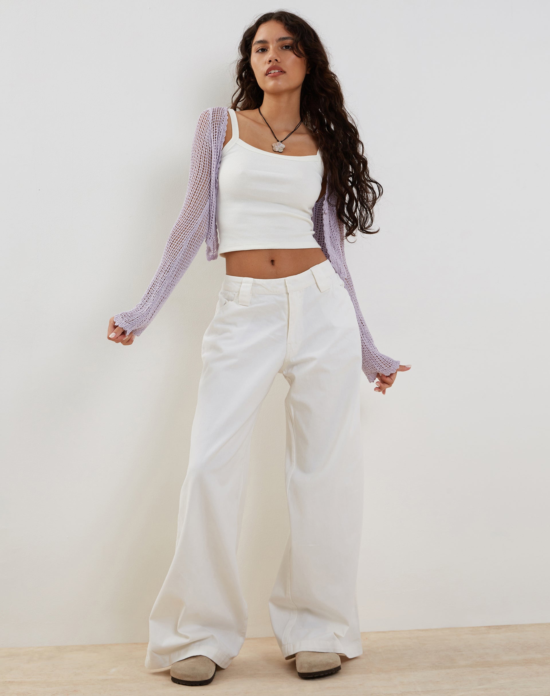Afbeelding van Septa Cropped Knit Cardigan in Lila