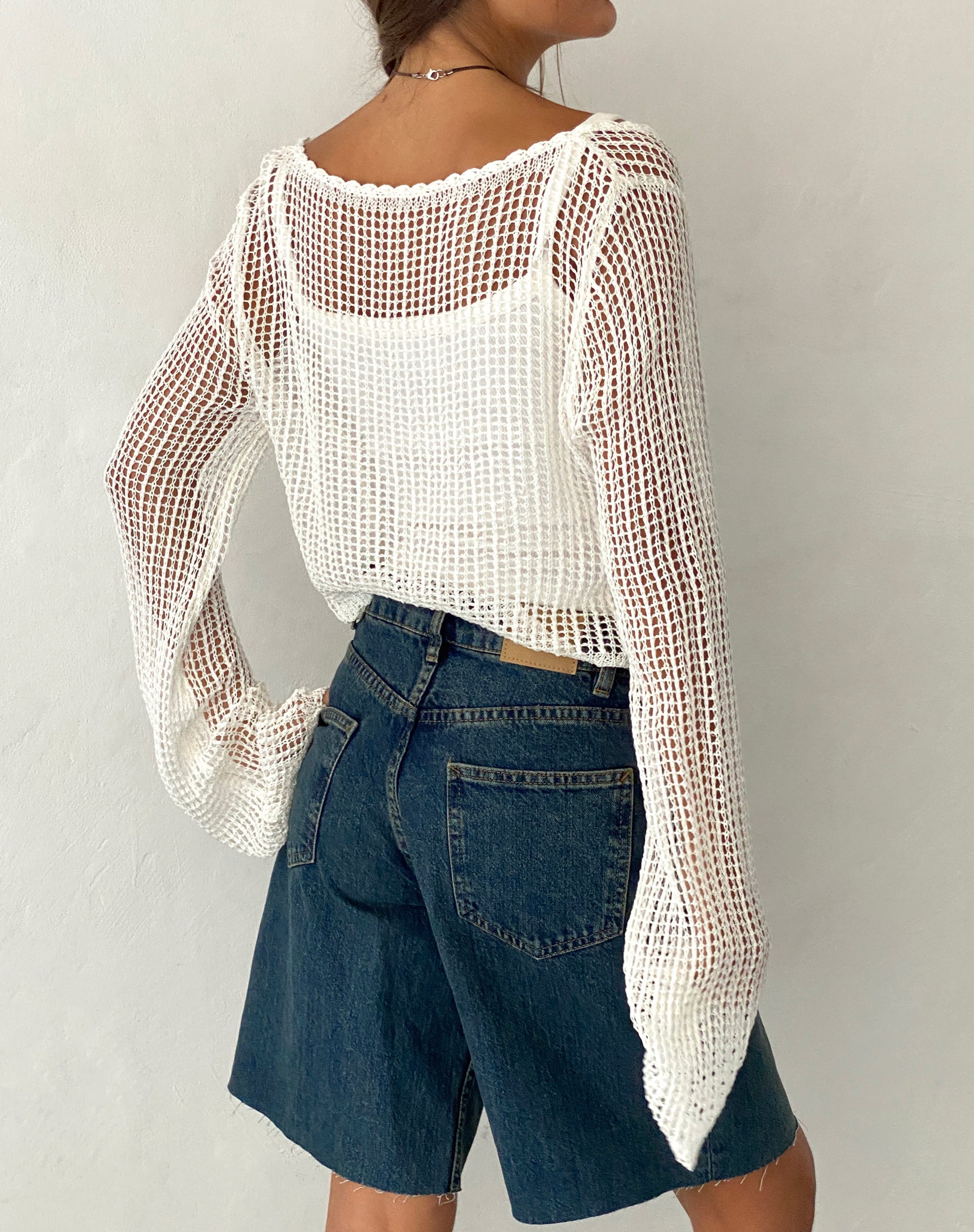 Afbeelding van Septa Cropped Knit Vest in Ivoor