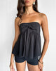 Afbeelding van Setsuko Bandeau Longline Top in Zwart