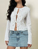 Image of Sewindu Stropdas Front Lange Mouw Top in Broderie Ivoor