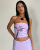 Afbeelding van Shae Bandeau Top in Lila Bloemlegging