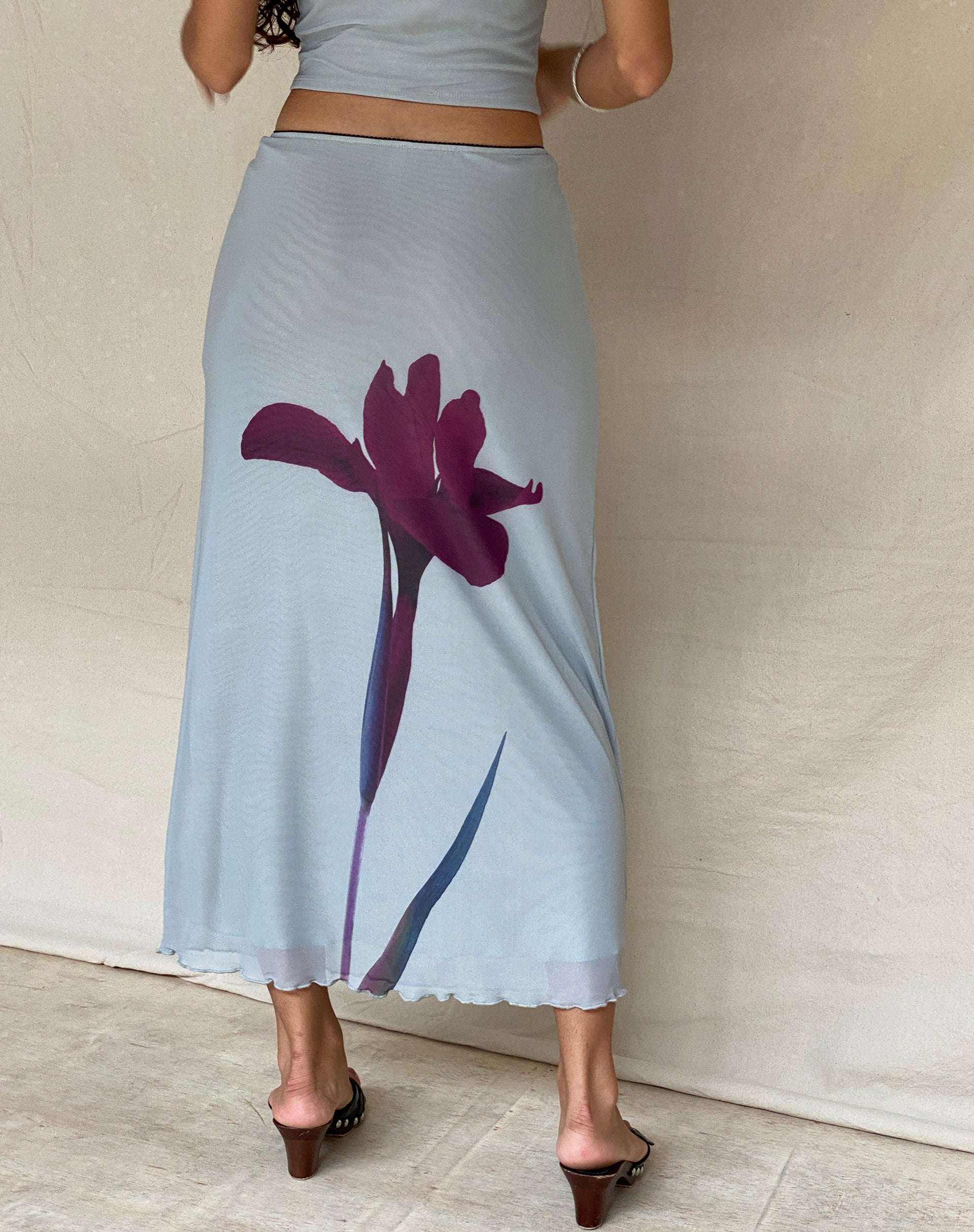 Afbeelding van Lassie Midi rok in Mint Bloemmotief