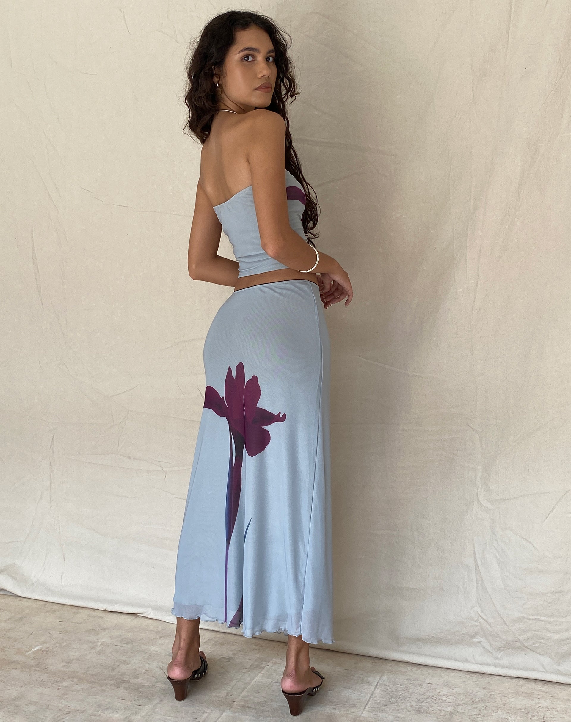 Afbeelding van Lassie Midi rok in Mint Bloemmotief