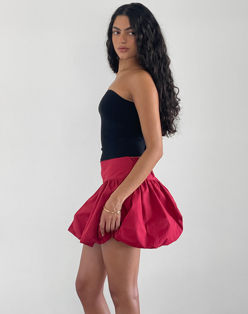 Kiyowo Puffball Mini Rok in Adrenaline Rood