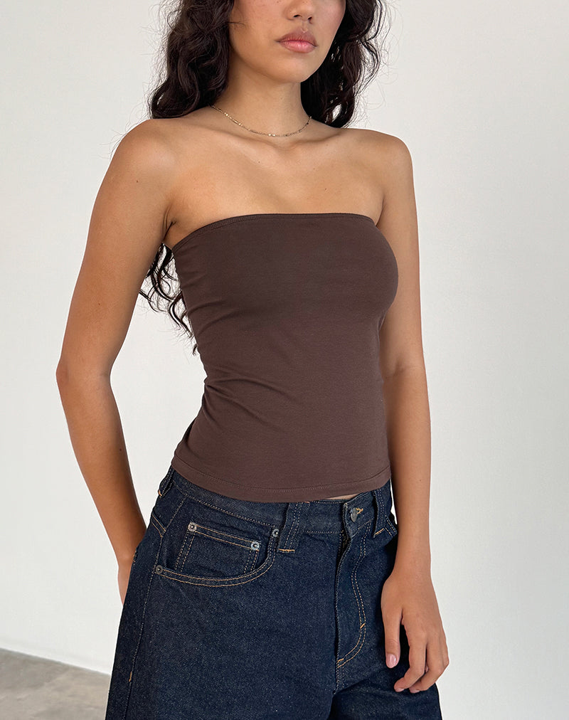 Afbeelding van Shaelo Bandeau Top in Diep Mahonie
