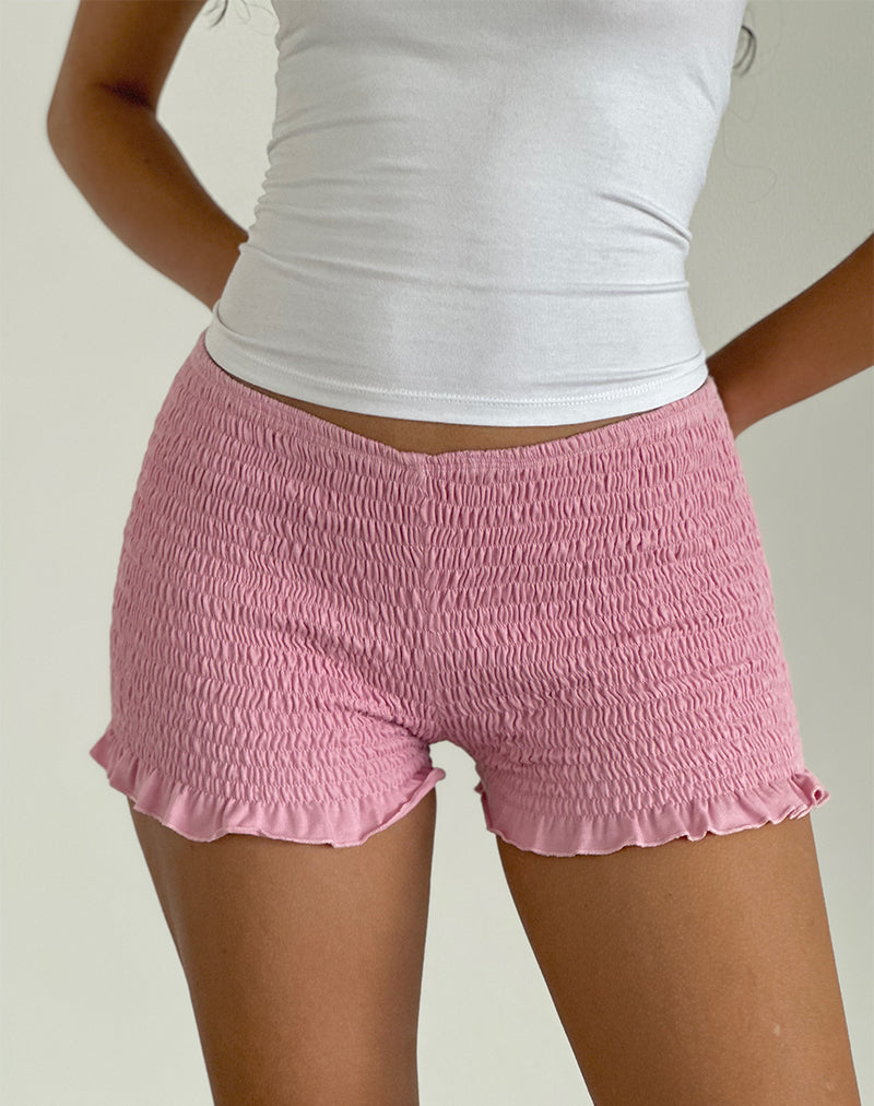 Ritala Gerimpelde Micro Short in Flamingo Roze