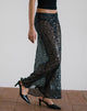 Afbeelding van Vanessa Maxi Rok in Pailletten Mesh Zwart