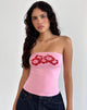 Afbeelding van Shaelo Bandeau Top in Flamingo Roze Rood Hisbiscus