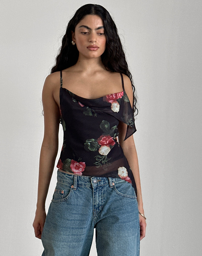 Afbeelding van Shahira Top in Renaissance Rose Zwart