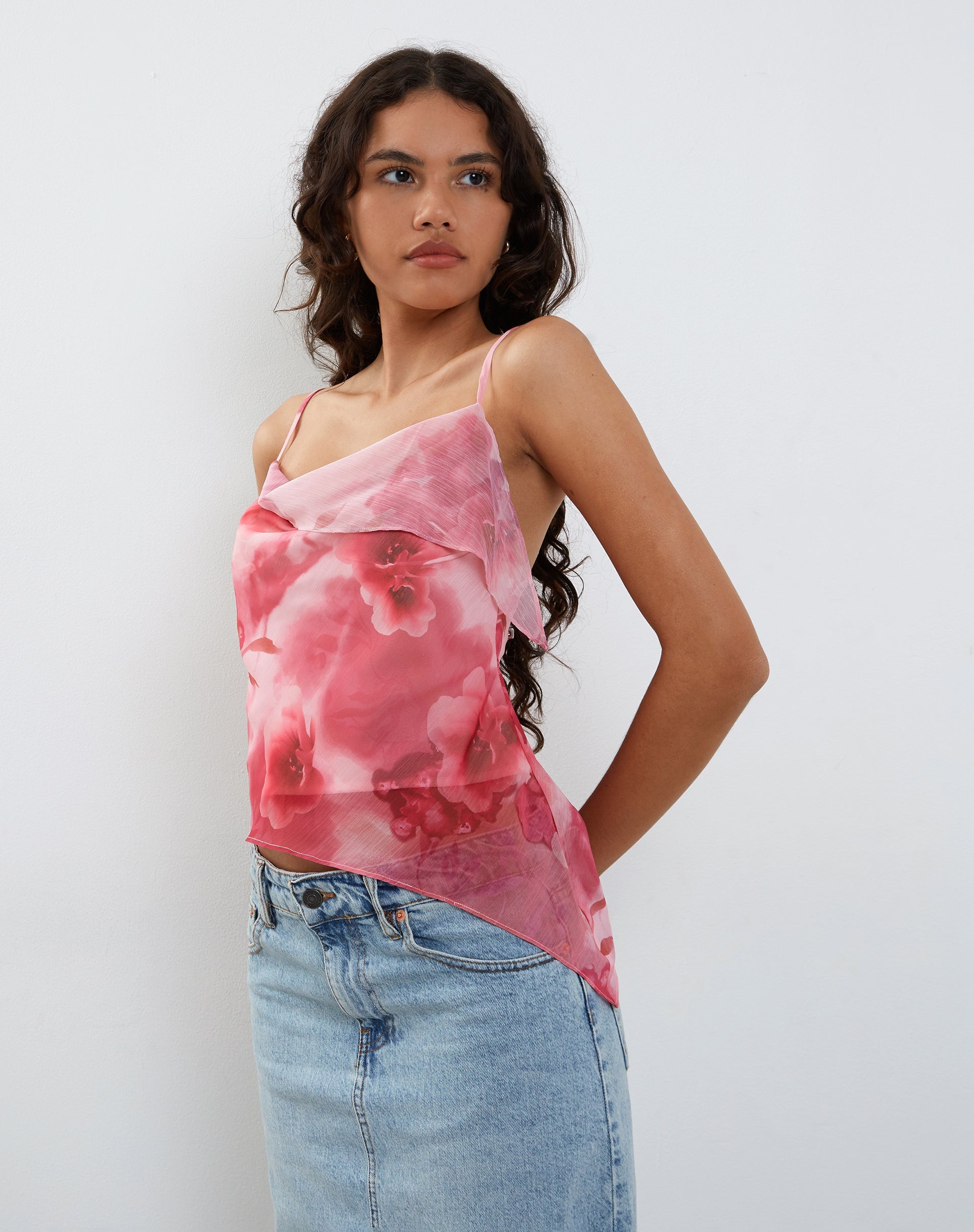 Afbeelding van Shahira Top in Aquarel Bloemig Roze