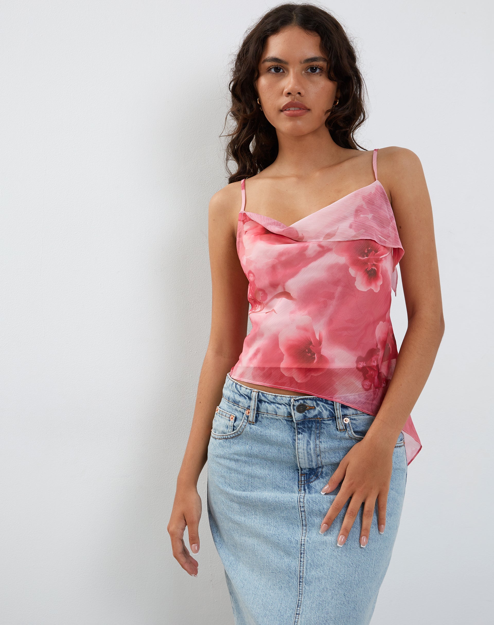 Afbeelding van Shahira Top in Aquarel Bloemig Roze