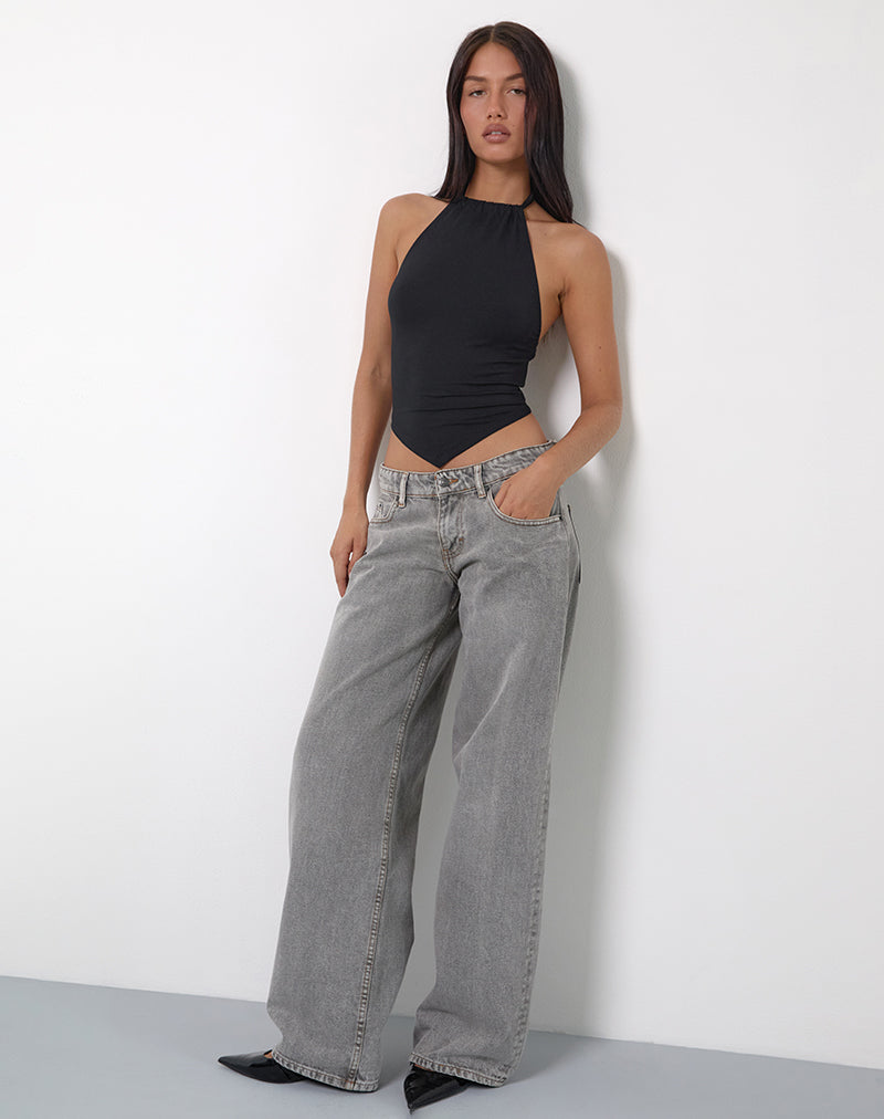 Afbeelding van Shalas Halter Top in Rayon Jersey Zwart