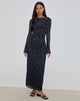 Afbeelding van Shaleed Maxi Dress in Pretty Petal Flock Navy