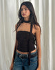 Afbeelding van Shaloe Bandeau Top en Sjaal in Bruin Oversized Jaguar