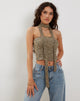 Afbeelding van Shaloe Bandeau Top en Sjaal Set in Mini Croc Tan