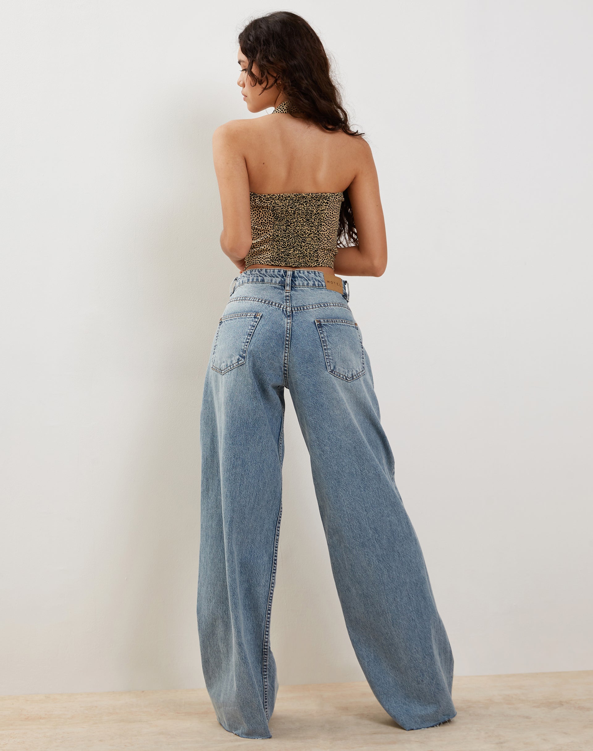 Afbeelding van Shaloe Bandeau Top en Sjaal Set in Mini Croc Tan