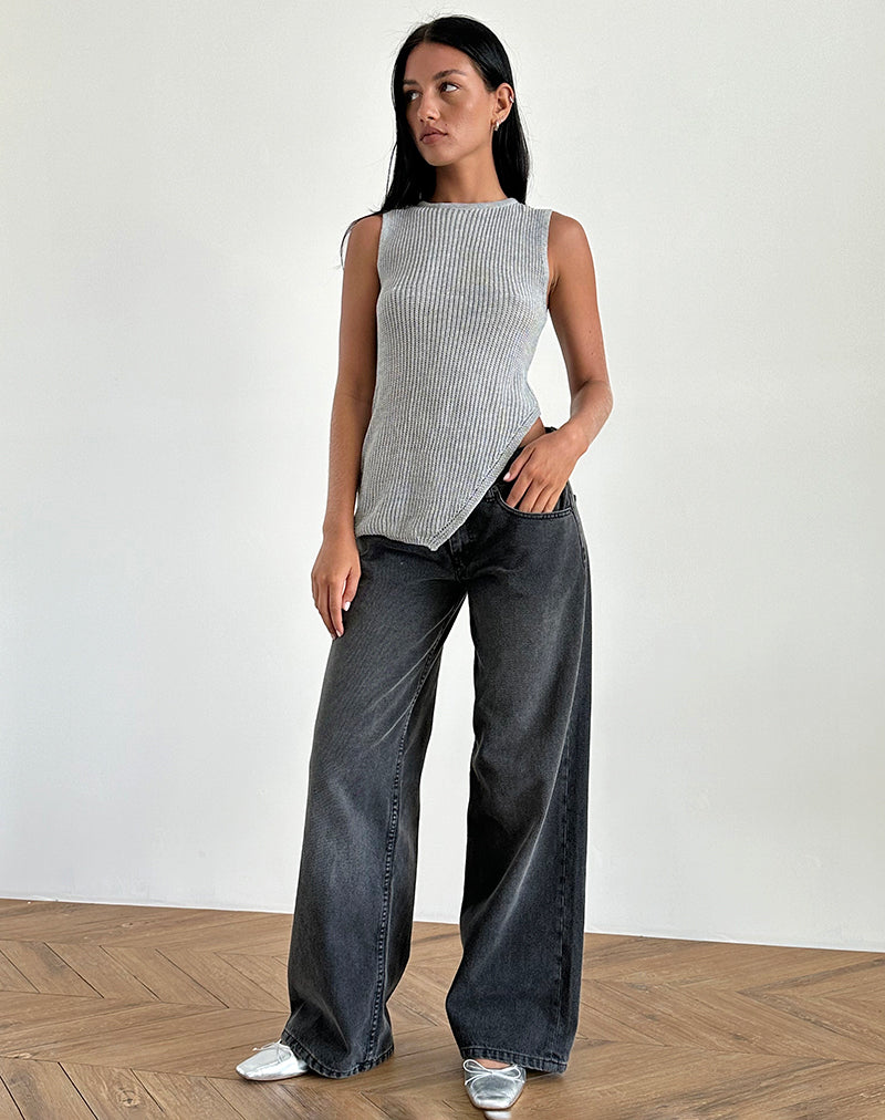 Shartina tanktop in grijs breisel