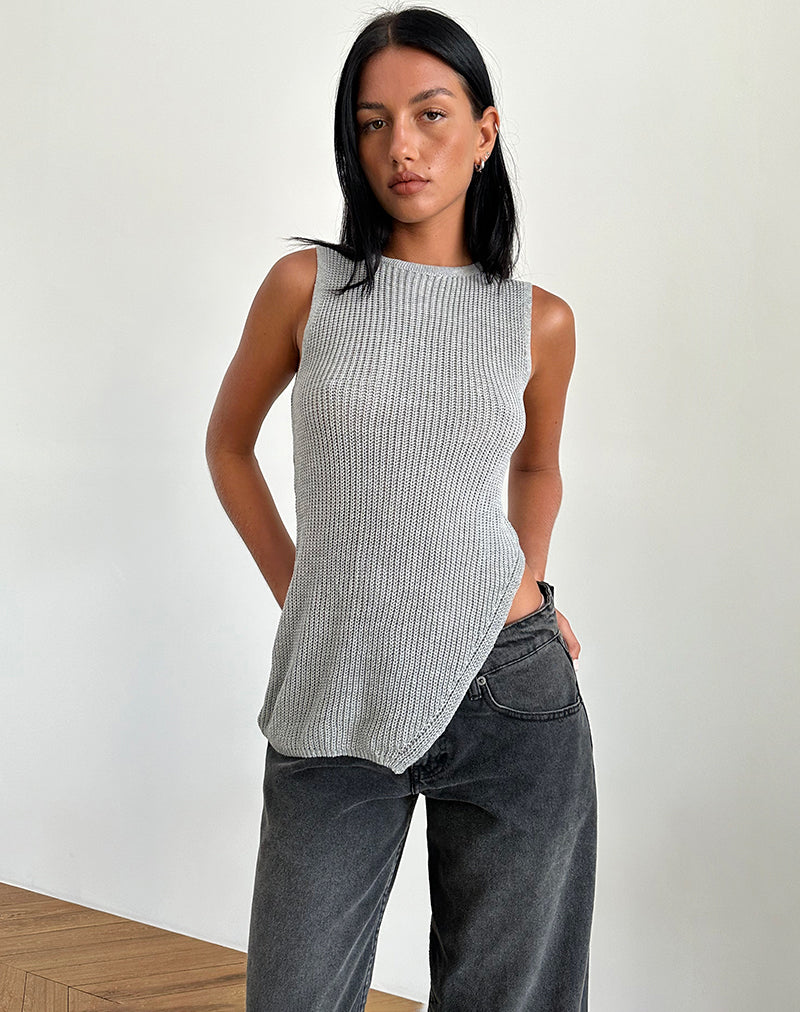 Shartina tanktop in grijs breisel