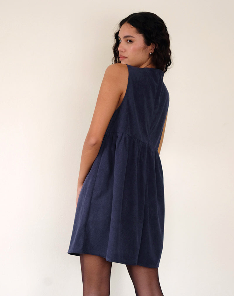 Afbeelding van Sheba Mini Jurk in Inktblauw Babykoord