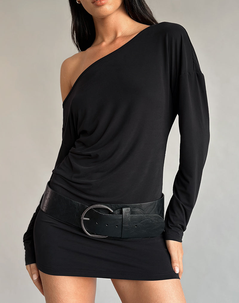Shelisa Slouchy Mini Dress in Zwart