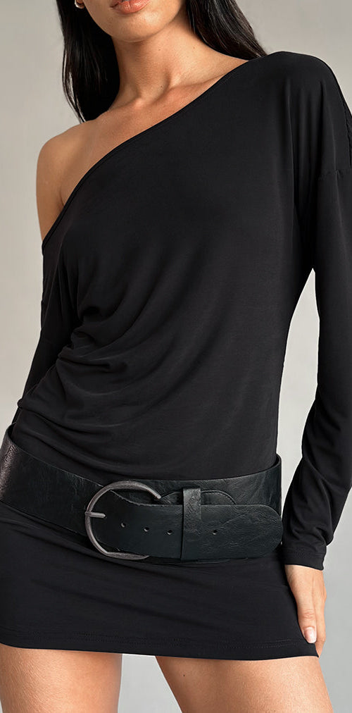 Afbeelding van Shelisa Slouchy Mini Dress in Zwart