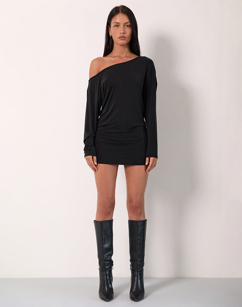 Afbeelding van Shelisa Slouchy Mini Dress in Zwart
