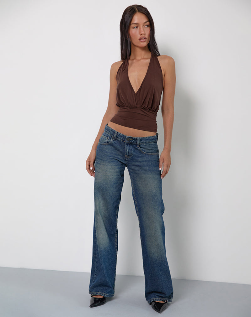 Afbeelding van Sherlyn Halter Top In Bittere Chocolade