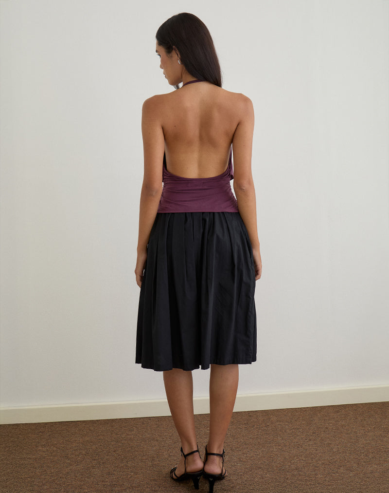 Afbeelding van Sherlyn Halter Top in Cupro Dieppaars