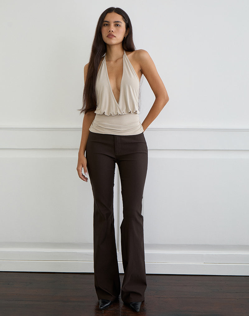 Afbeelding van Sherlyn Halter Top in Cupro Havermelk