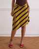 Afbeelding van Sherry Split Midi Rok in Stripe Retro Geel