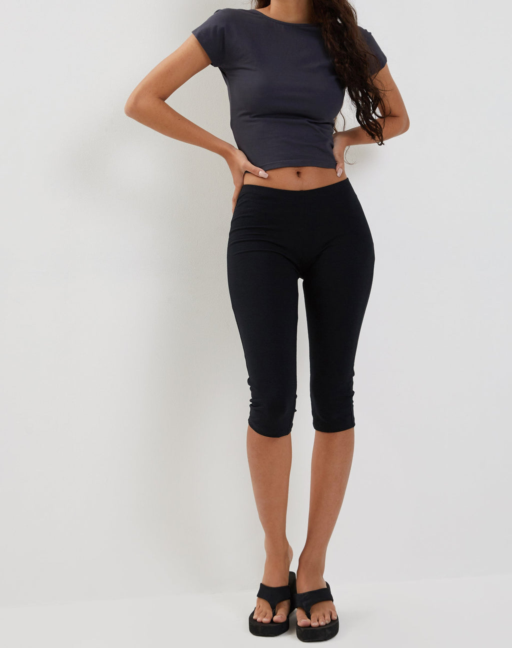 Shine Capri Broek in Zwart Lycra