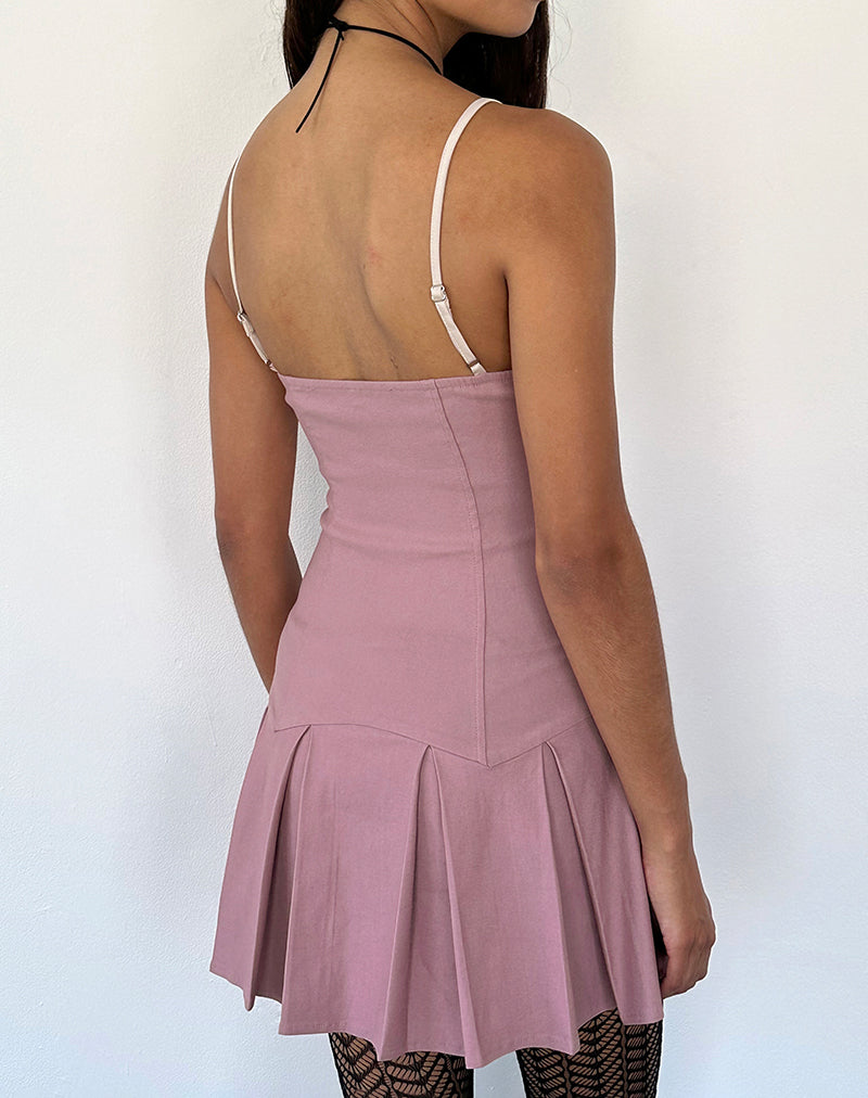 Afbeelding van Shirina jurk in kleermakerszit Dusky Pink