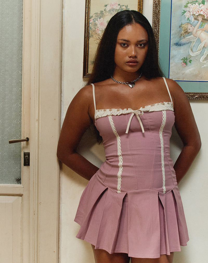 Shirina jurk in kleermakerszit Dusky Pink
