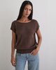 Image of Sinda Scoopback Top in Knit Dark Chocolate