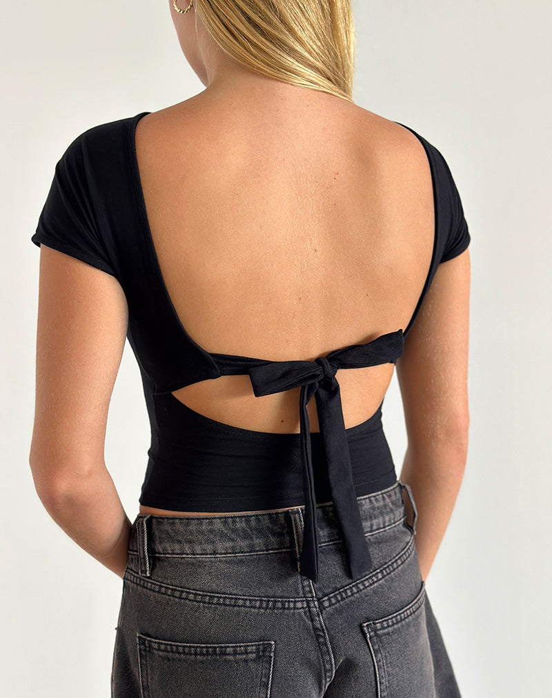 Sipang Top met Stropdas in Zwart