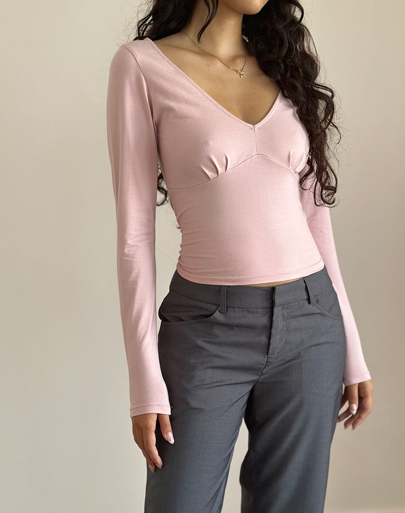 Sisil Lange Mouw Top In Roze Dame