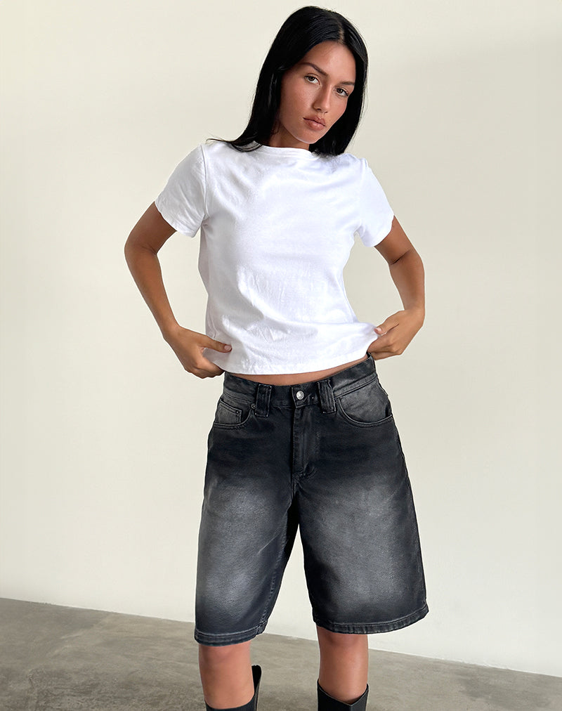 Low Rise Skater Short in Extreem Zwart