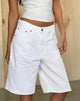 Afbeelding van Low Rise Denim Skater Shorts in Echt Wit