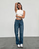 Afbeelding van Low Rise Slim Parallel Jeans in Mid Blue Used