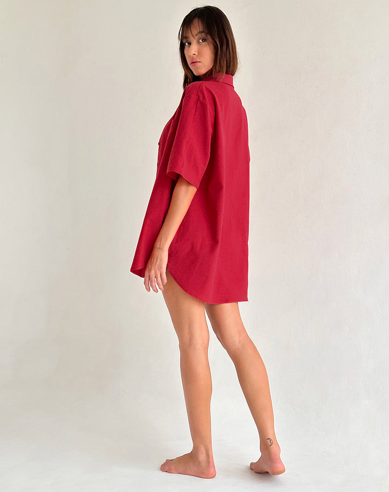 Afbeelding van Smith Oversized Shirt in Adrenaline Rood