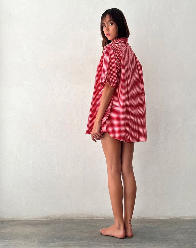 Afbeelding van Smith Oversized Shirt in Rood Gingham