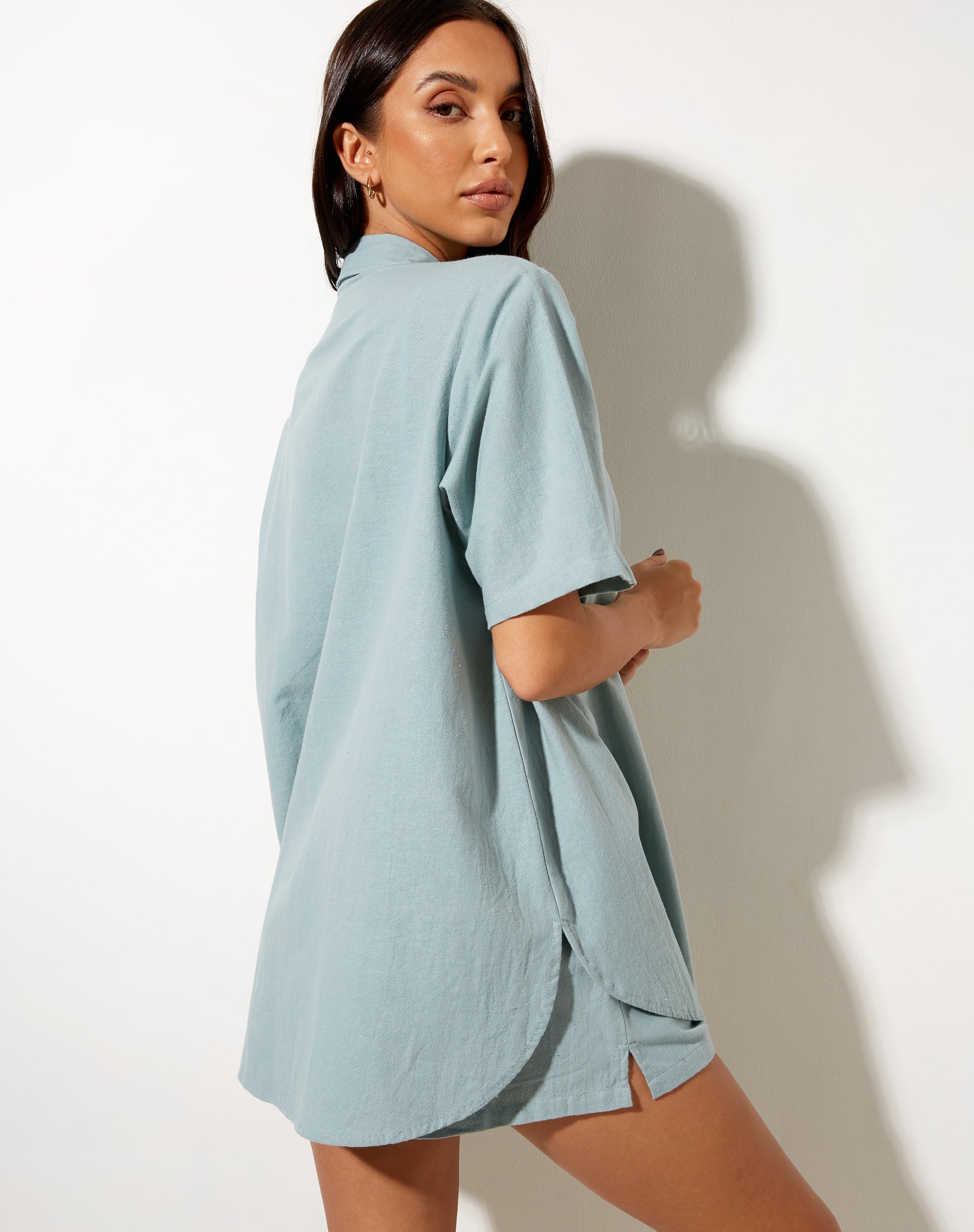 Afbeelding van Smith Shirt met korte mouwen in Rami Blue Surf