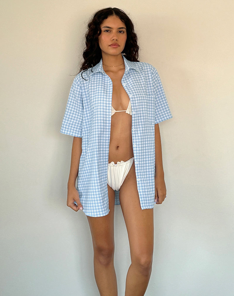 Smith oversized shirt in blauw geruit