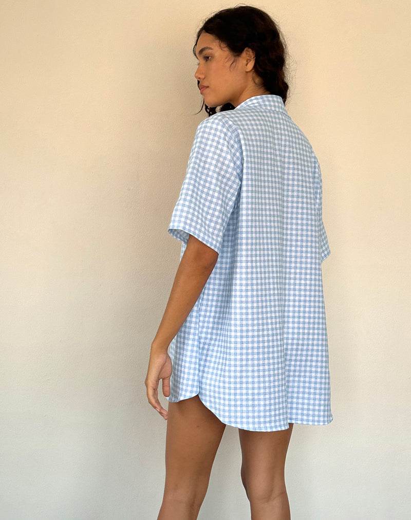 Afbeelding van Smith Oversized Shirt in Blauw Gingham