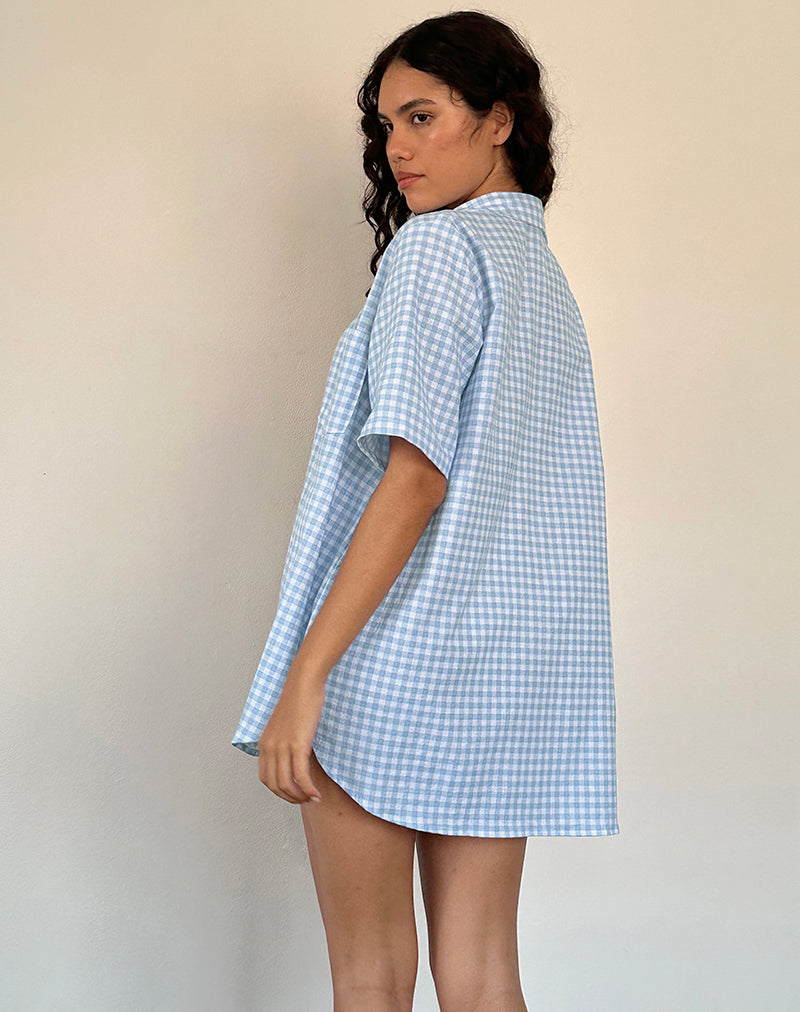 Smith oversized shirt in blauw geruit